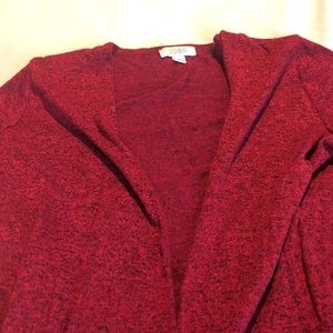 Red and back tweed light weight duster sweater